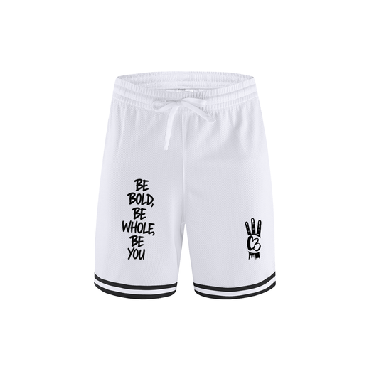 C3 Slogan Basketball Shorts - Ivory Keys