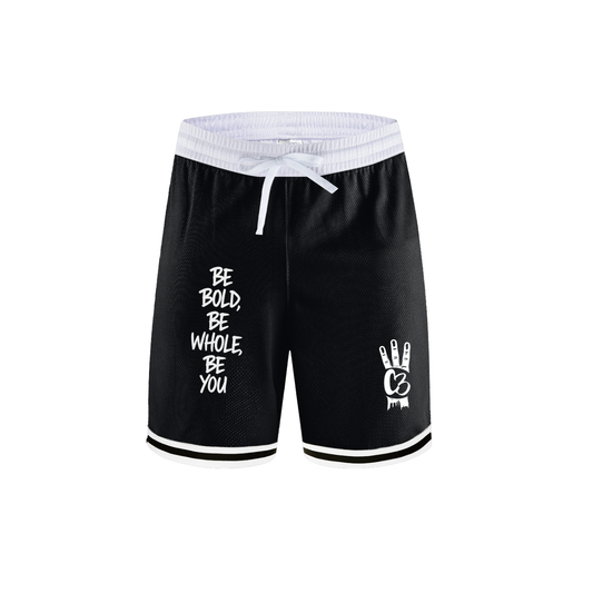 C3 Slogan Basketball Shorts - Ebony Keys