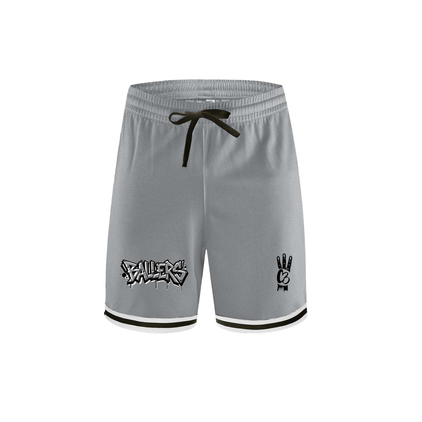 C3 Ballers Basketball Shorts - Grayscale
