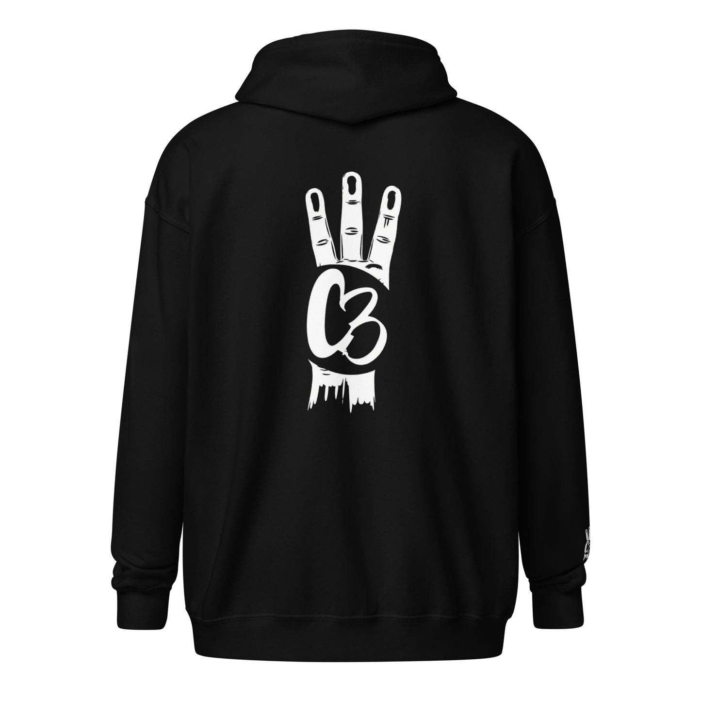 C3 Slogan Zip Hoodie - Ebony Keys