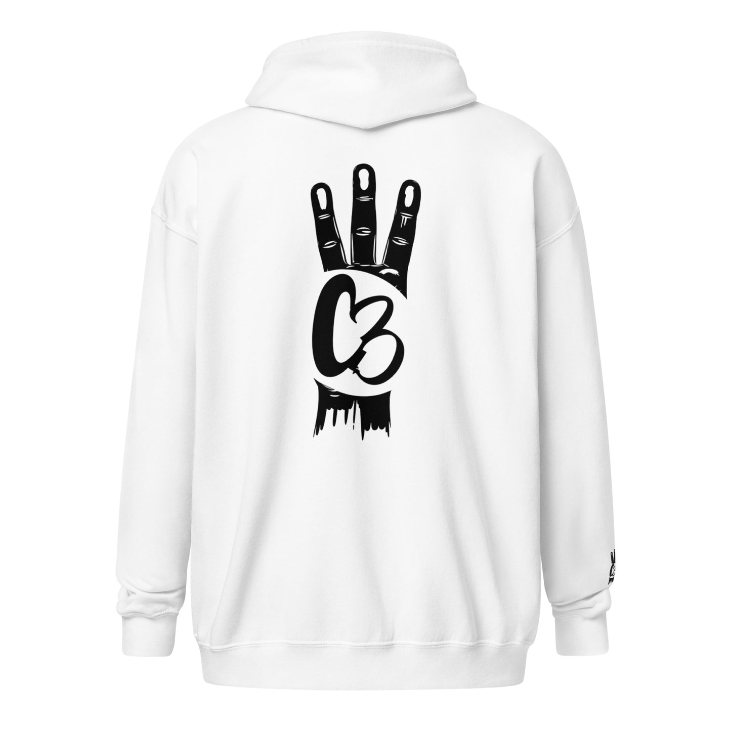 C3 Slogan Zip Hoodie - Ivory Keys