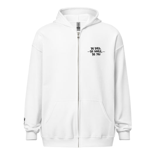 C3 Slogan Zip Hoodie - Ivory Keys